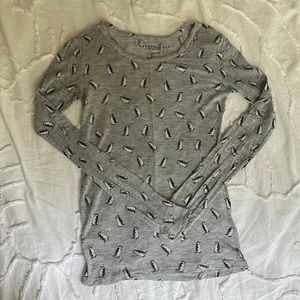 Aeropostale grey penguin long sleeve tee